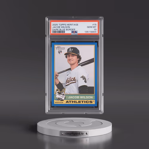 2025 Topps Heritage #15 Jacob Wilson - Dark Blue Border (PSA 10 GEM MINT)