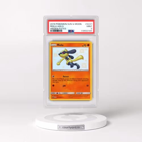 2019 Pokémon Sun & Moon Hidden Fates #SV21 Riolu - Holo (PSA 9 MINT)