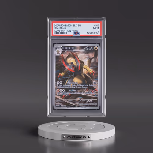 2025 Pokémon Blk EN-Black Bolt #147 Haxorus - Illustration Rare (PSA 9 MINT)
