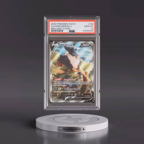 2022 Pokémon Sword & Shield Brilliant Stars #162 Honchkrow V - Holo Full Art (PSA 10 GEM MINT)