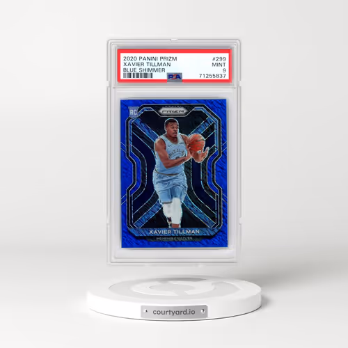 2020 Panini Prizm #299 Xavier Tillman - Blue Shimmer (PSA 9 MINT)
