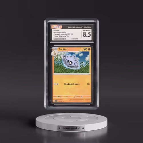 2023 Paldea Evolved - PAL EN #111/193 Pupitar - Triple Whammy Tin Cosmos Holo (CGC 8.5 NM-MT+)