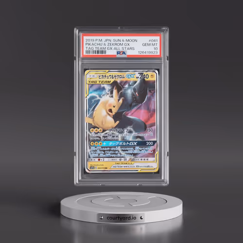 2019 Pokémon Sun & Moon Tag Team GX All Stars #041 Pikachu & Zekrom GX - Holo (PSA 10 GEM MINT)