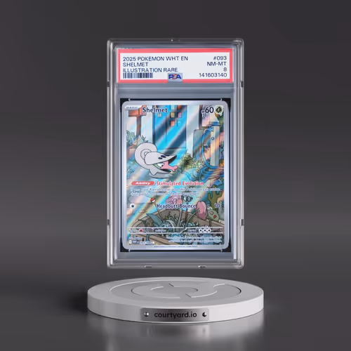 2025 Pokémon Wht EN-White Flare #093 Shelmet - Illustration Rare (PSA 8 NM-MT)