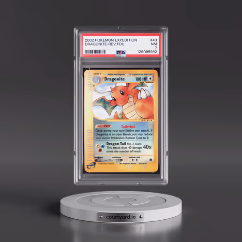 2002 Pokémon Expedition #43 Dragonite - Reverse Foil (PSA 7 NM)