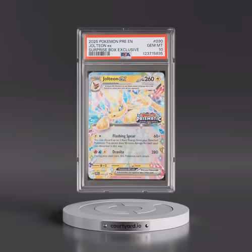 2025 Pokémon Pre EN-Prismatic Evolutions #030 Jolteon EX - Holo Surprise Box Exclusive (PSA 10 GEM M