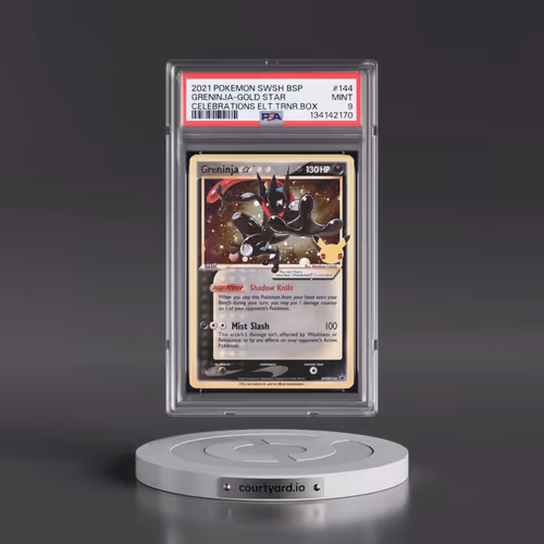 2021 Pokémon Swsh Black Star Promo #144 Greninja-Gold Star - Celebrations Elite Trainer Box (PSA 9 M