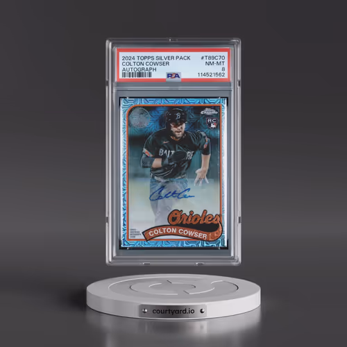 2024 Topps Silver Pack 1989 Chrome Promo #T89C70 Colton Cowser - Autograph (PSA 8 NM-MT)