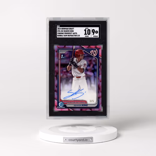 2024 Bowman Draft #CPA-SK Seaver King - Chrome Prospect Auto. Bubble Gum Refractor (SGC 9 MINT)