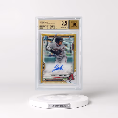 2021 Bowman Draft Chrome Draft Pick Autographs #CDAJLA Jordan Lawlar - Gold Wave Refractor (BGS 9.5