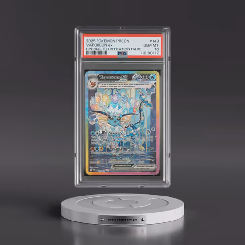 2025 Pokémon Pre EN-Prismatic Evolutions #149 Vaporeon EX - Holo Special Illustration Rare (PSA 10 G