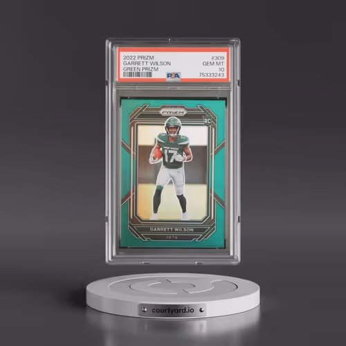 2022 Panini Prizm #309 Garrett Wilson - Green Prizm (PSA 10 GEM MINT)