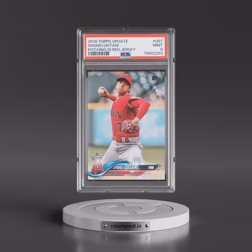 2018 Topps Update #US1 Shohei Ohtani - Pitching in Red Jersey (PSA 9 MINT)