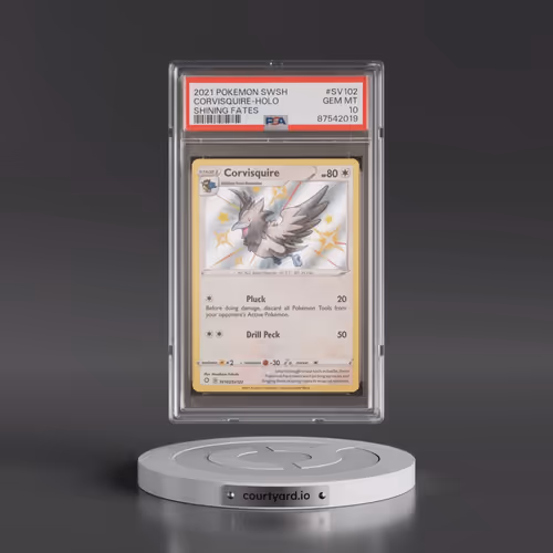 2021 Pokémon Sword & Shield Shining Fates #SV102 Corvisquire - Holo (PSA 10 GEM MINT)