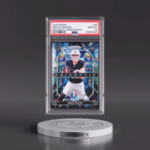 2024 Panini Prizm Prizmatic #20 Brock Bowers - Green Wave (PSA 10 GEM MINT)