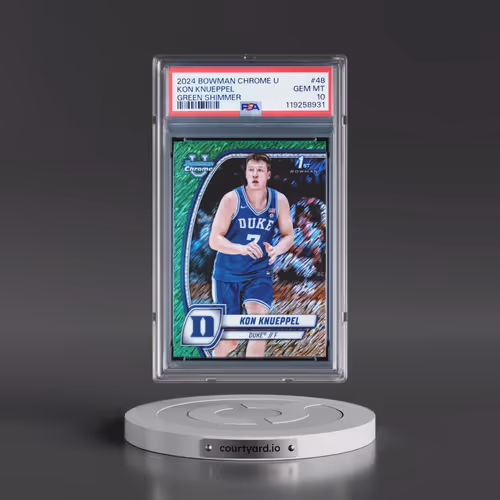 2024 Bowman Chrome University #48 Kon Knueppel - Green Shimmer (PSA 10 GEM MINT)