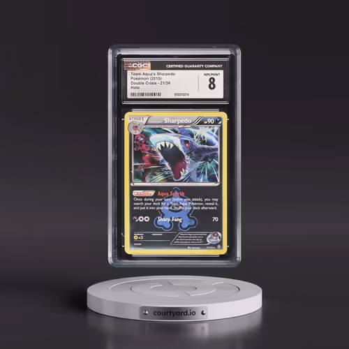 2015 Pokémon XY Double Crisis #21 Team Aqua's Sharpedo - Holo (CGC 8 NM-MT)