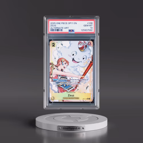 2025 One Piece OP11-A Fist of Divine Speed #106 Zeus - Alternate Art (PSA 10 GEM MINT)