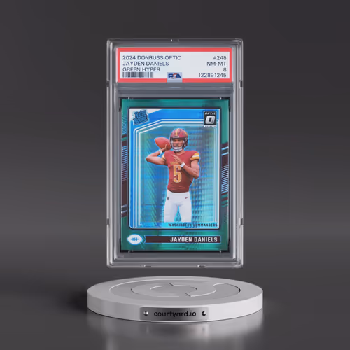 2024 Panini Donruss Optic #248 Jayden Daniels - Green Hyper (PSA 8 NM-MT)