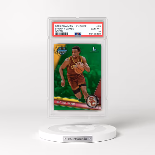 2023 Bowman University Chrome #95 Bronny James - Green Refractor (PSA 10 GEM MINT)
