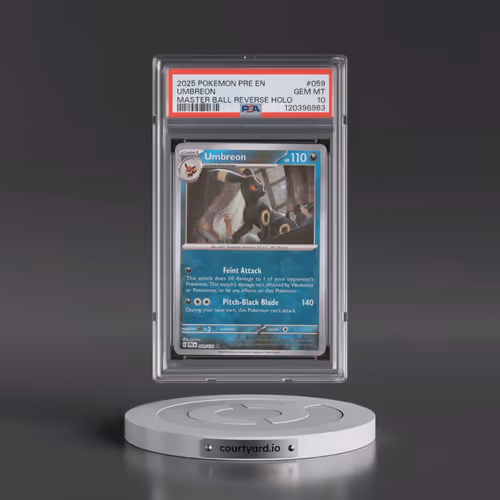 2025 Pokémon Pre EN-Prismatic Evolutions #059 Umbreon - Reverse Holo Master Ball (PSA 10 GEM MINT)