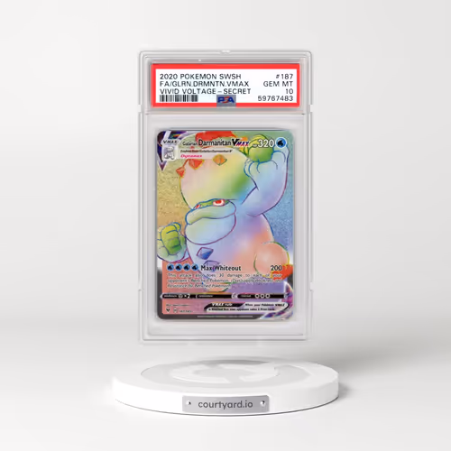 2020 Pokémon Sword & Shield Vivid Voltage #187 Galarian Darmanitan Vmax - Full Art Secret (PSA 10 GEM MINT)