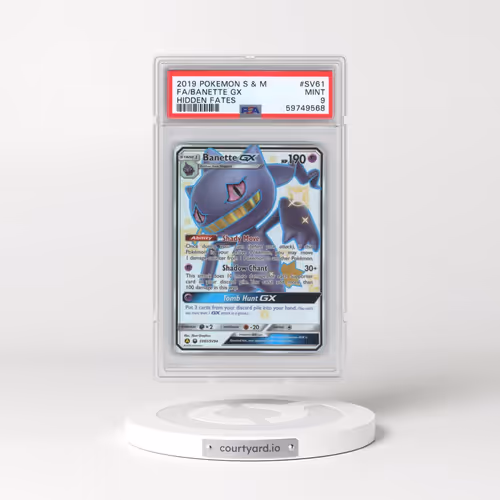 2019 Pokémon Sun & Moon Hidden Fates #SV61 Banette GX - Holo Full Art (PSA 9 MINT)