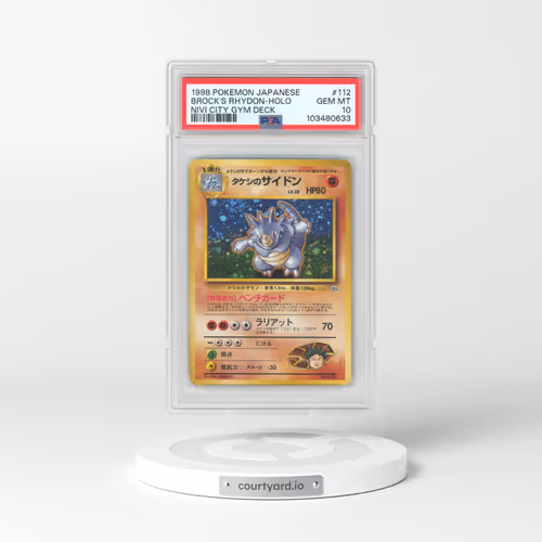 1998 Pokémon Nivi City Gym Deck #112 Brock's Rhydon - Holo (PSA 10 GEM MINT)