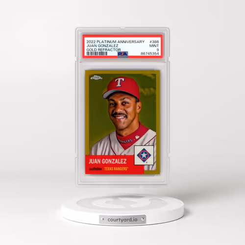 2022 Topps Chrome Platinum Anniversary #386 Juan Gonzalez - Gold Refractor (PSA 9 MINT)
