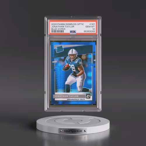 2020 Panini Donruss Optic #167 Jonathan Taylor - Blue Hyper (PSA 10 GEM MINT)