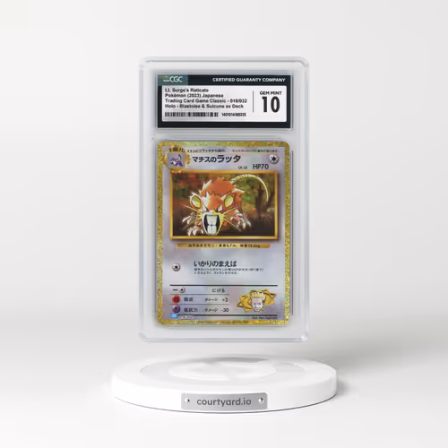 2023 Trading Card Game Classic - CLF, CLL, CLK #016/032 Lt. Surge's Raticate - Holo Blastoise & Suicune ex Deck - CLK (CGC 10 GEM MINT)