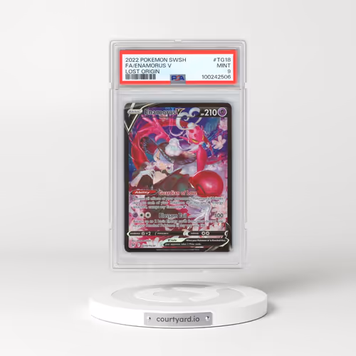 2022 Pokémon Sword & Shield Lost Origin #TG18 Enamorus V - Holo Full Art (PSA 9 MINT)