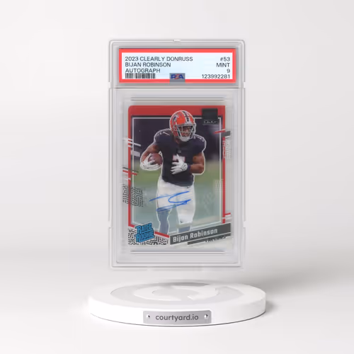 2023 Panini Clearly Donruss #53 Bijan Robinson - Autograph (PSA 9 MINT)