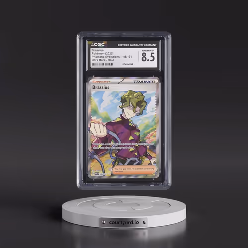 2025 Prismatic Evolutions - PRE EN #135/131 Brassius - Ultra Rare Holo (CGC 8.5 NM-MT+)