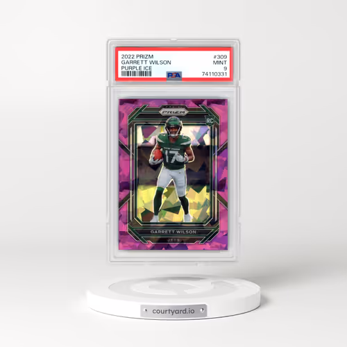 2022 Panini Prizm #309 Garrett Wilson - Purple Ice (PSA 9 MINT)