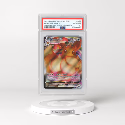 2021 Pokémon Swsh Black Star Promo #087 Eevee Vmax - Full Art Shining Fates Elite Trainer Box (PSA 10 GEM MINT)