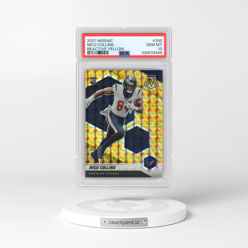 2021 Panini Mosaic #330 Nico Collins - Reactive Yellow (PSA 10 GEM MINT)