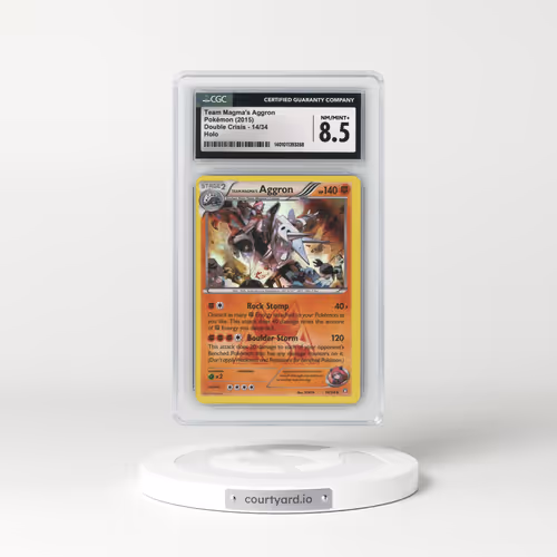2015 Double Crisis #14/34 Team Magma's Aggron - Holo (CGC 8.5 NM-MT+)