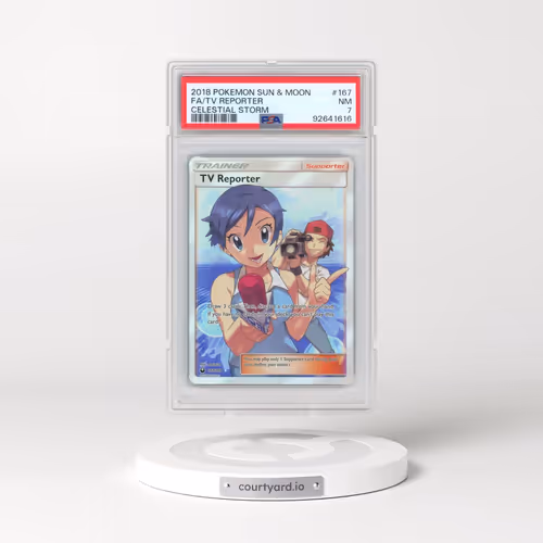 2018 Pokémon Sun & Moon Celestial Storm #167 TV Reporter - Full Art (PSA 7 NM)