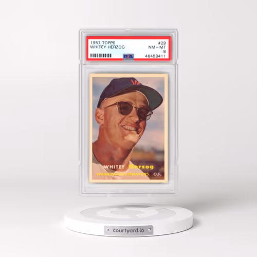 1957 Topps #29 Whitey Herzog (PSA 8 NM-MT)