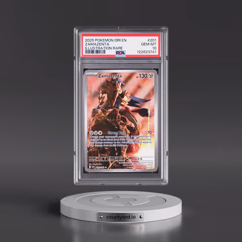 2025 Pokémon Dri EN-Destined Rivals #201 Zamazenta - Illustration Rare (PSA 10 GEM MINT)