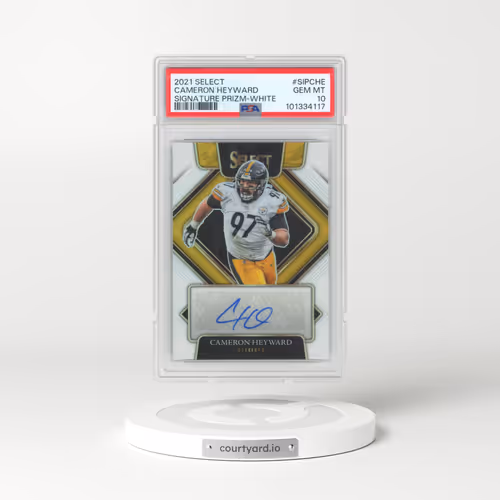 2021 Panini Select Signatures Prizm #SIPCHE Cameron Heyward - White (PSA 10 GEM MINT)