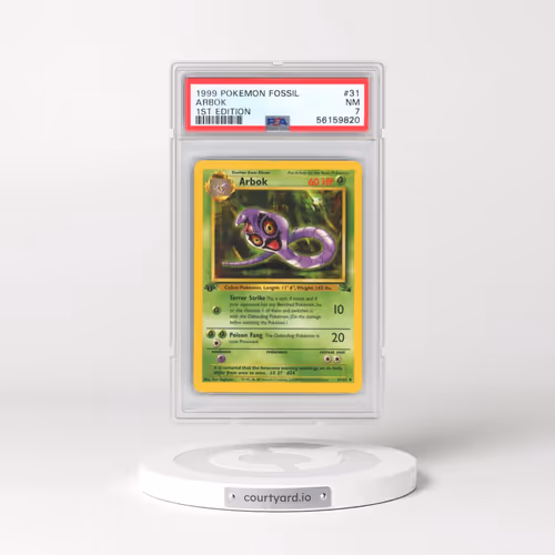1999 Pokémon Fossil #31 Arbok - 1st Edition (PSA 7 NM)