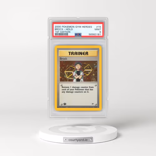 2000 Pokémon Gym Heroes #15 Brock - 1st Edition Holo (PSA 9 MINT)