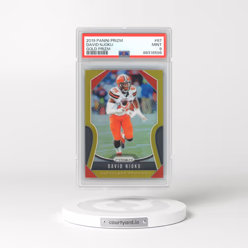 2019 Panini Prizm #87 David Njoku - Gold Prizm (PSA 9 MINT)