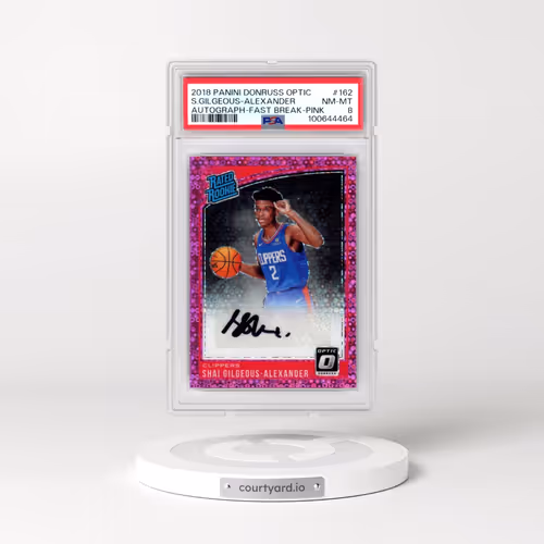 2018 Panini Donruss Optic #162 Shai Gilgeous-Alexander - Autograph-Fast Break-Pink (PSA 8 NM-MT)
