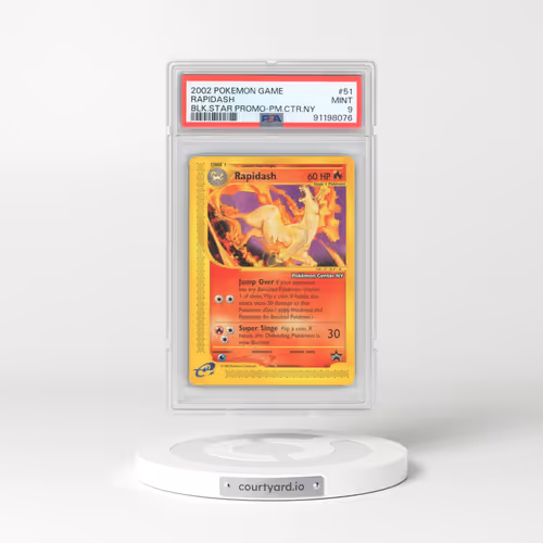 2002 Pokémon Game Promo #51 Rapidash - Black Star-Pokemon Center NY (PSA 9 MINT)