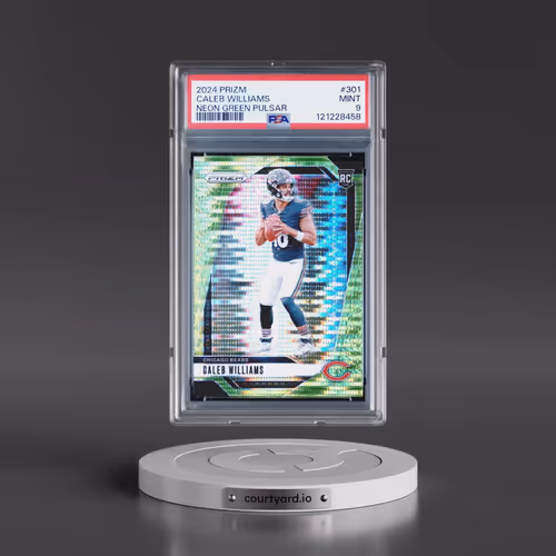 2024 Panini Prizm #301 Caleb Williams - Neon Green Pulsar (PSA 9 MINT)