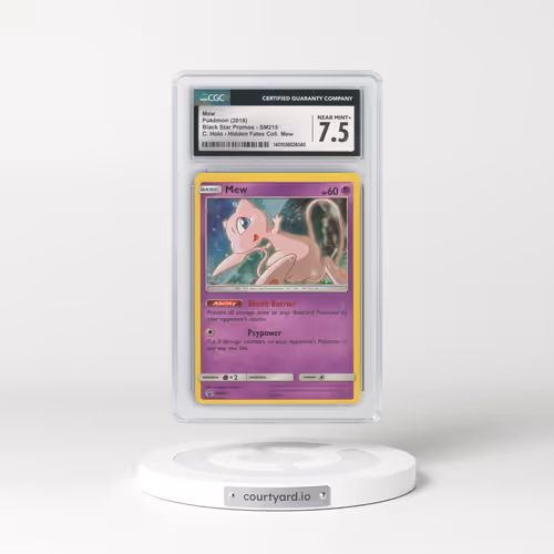 2016 Black Star Promos - Sun & Moon #SM215 Mew - C. Holo Hidden Fates Pin Collection: Mew (CGC 7.5 NM+)