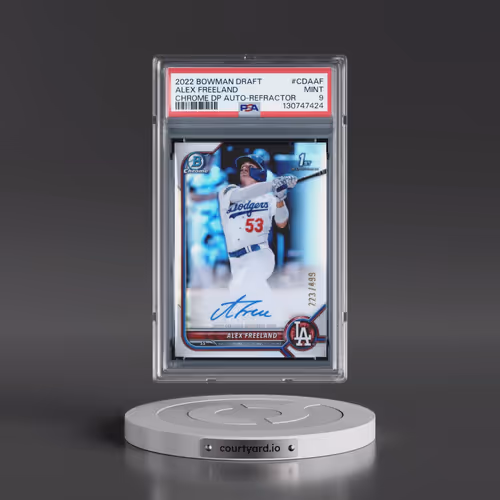 2022 Bowman Draft Chrome Draft Pick Autographs #CDAAF Alex Freeland - Refractor (PSA 9 MINT)